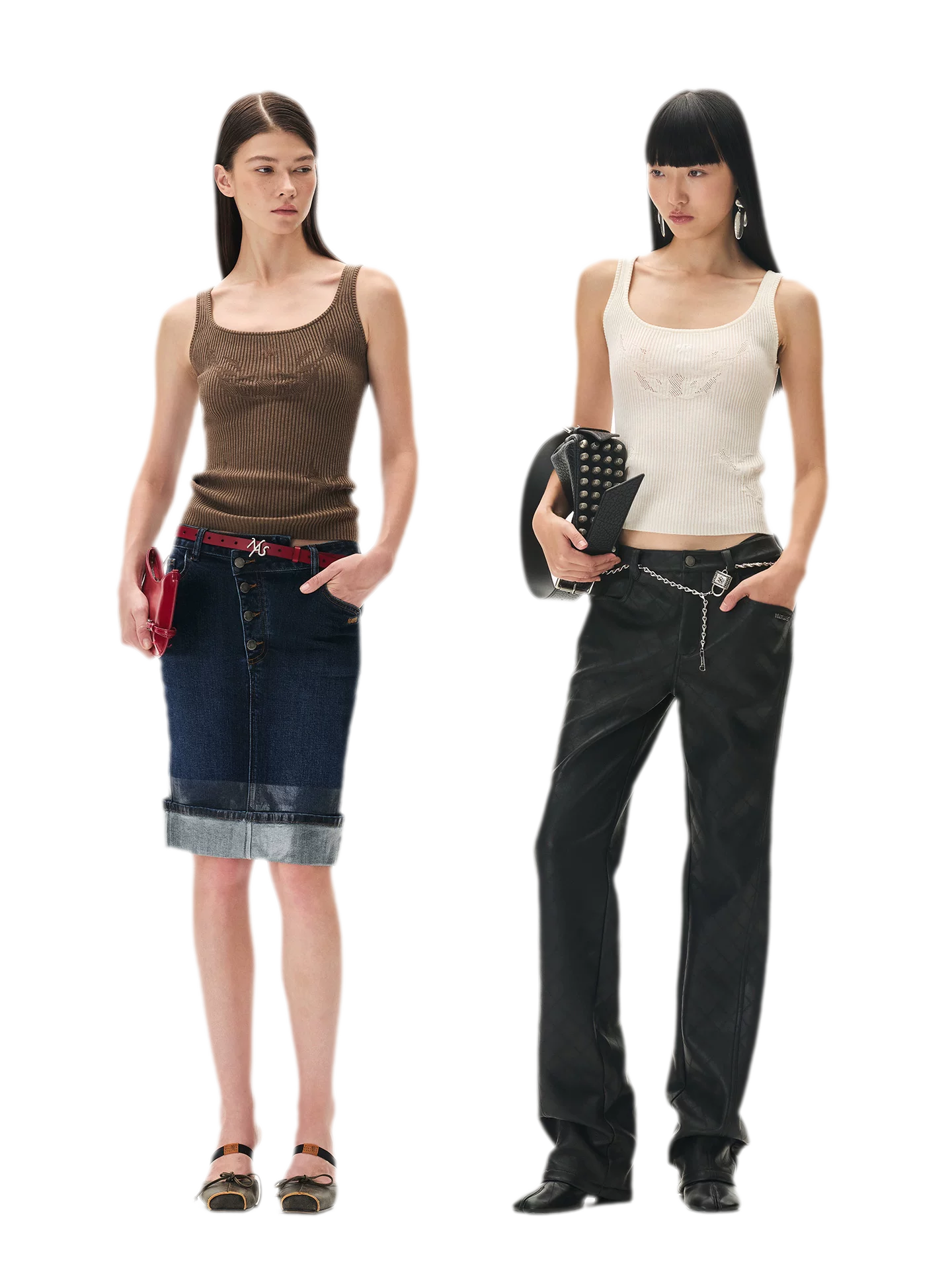 Openwork Jacquard Slim Knit Vest