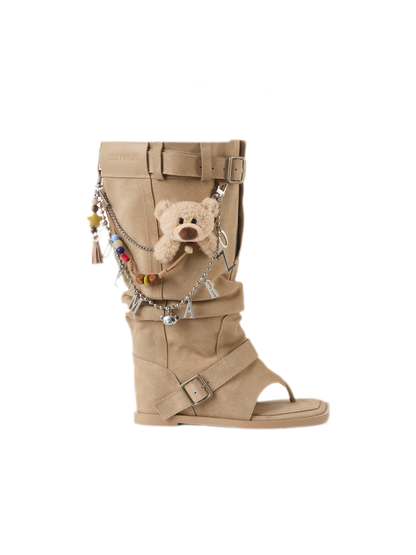 Suede Flip-Flop Boots