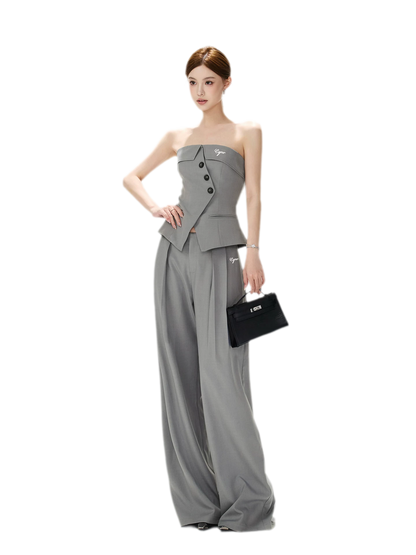 Structured Wide-Leg Suit Set