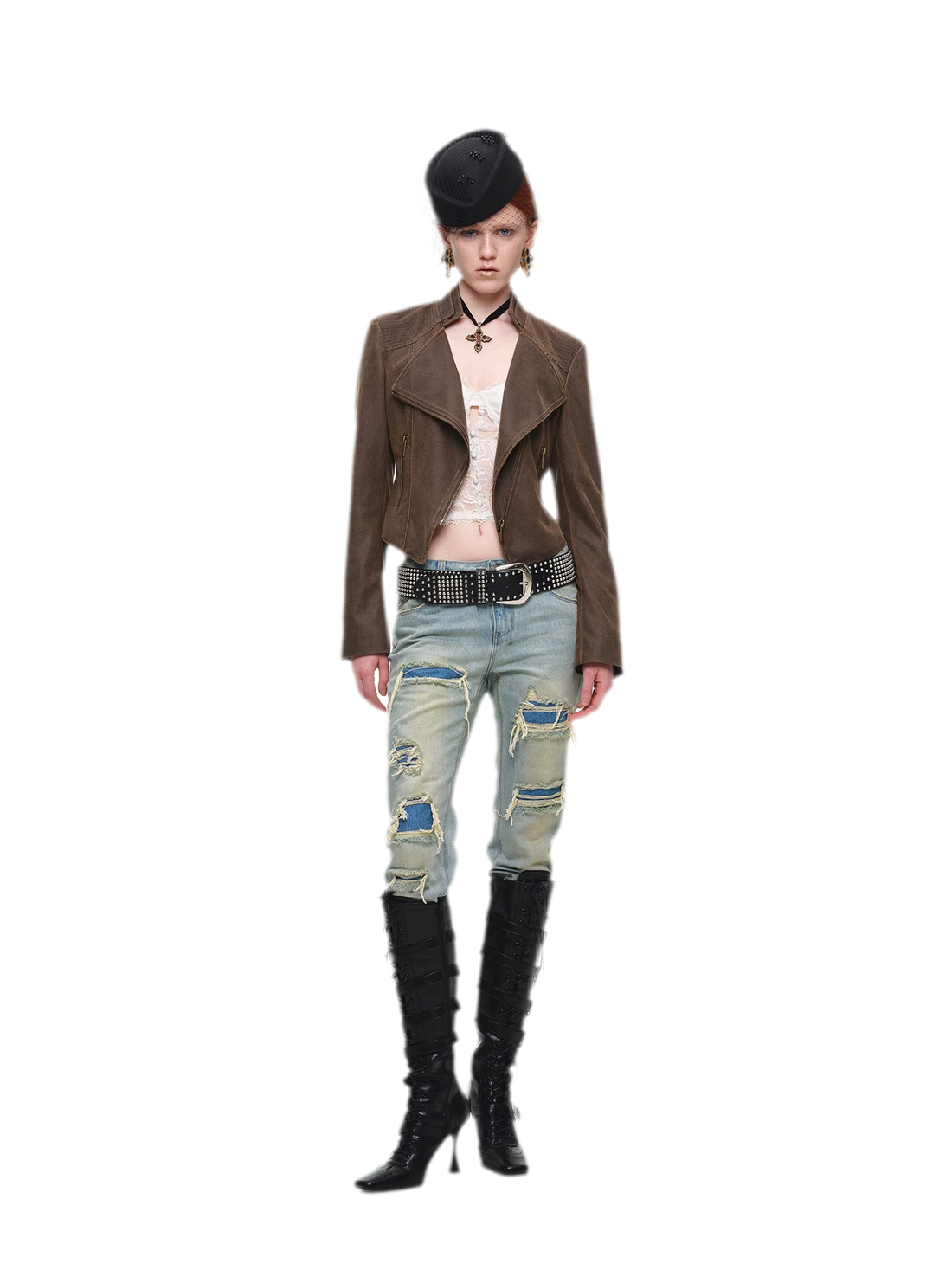 Washed Appliqué Straight-Leg Jeans