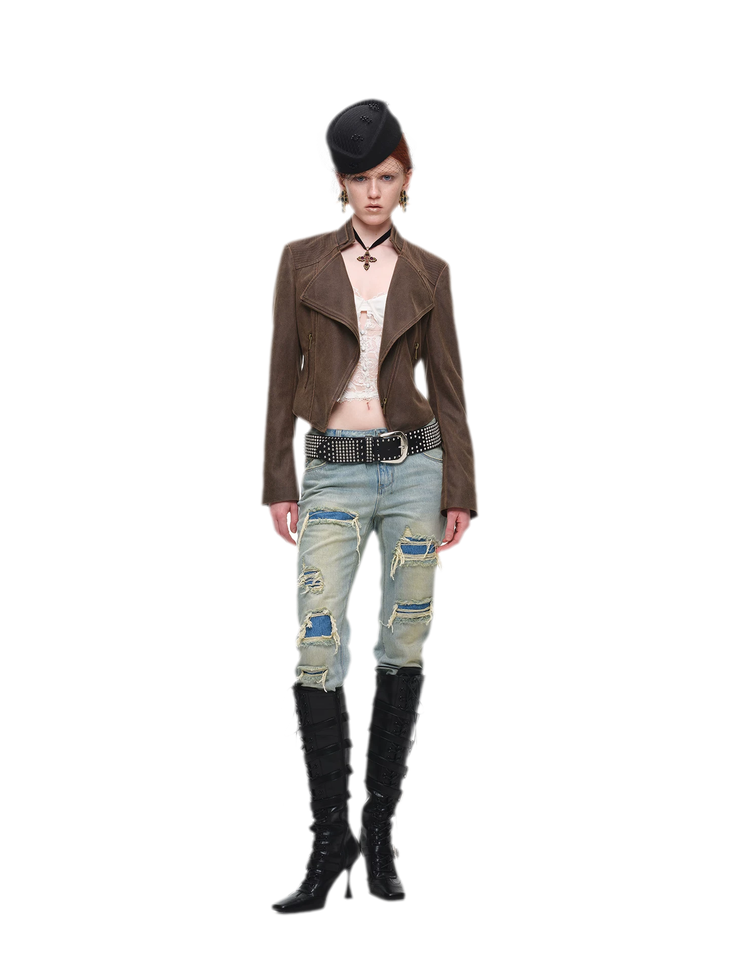 Washed Appliqué Straight-Leg Jeans