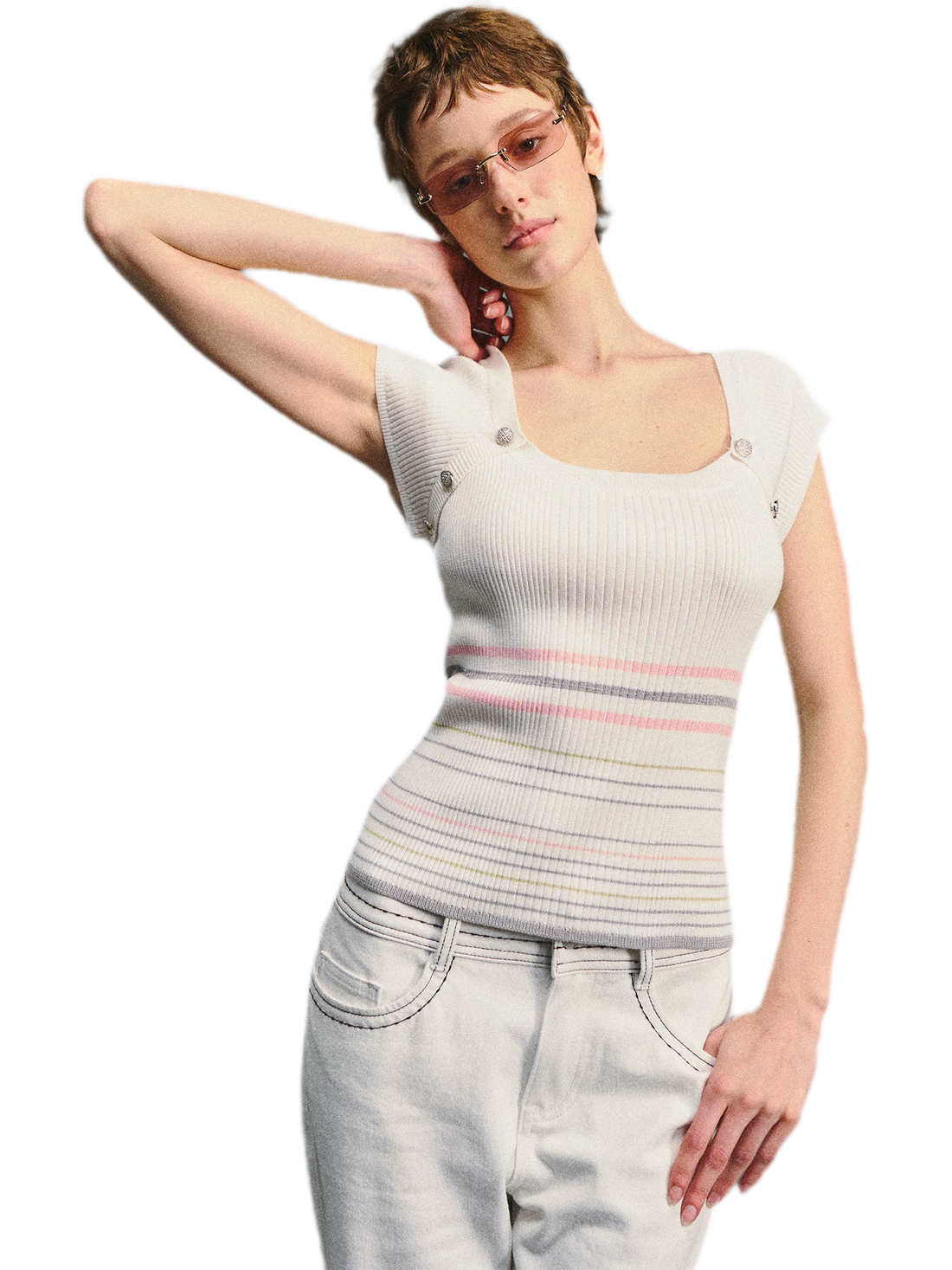 Raglan Stripe Slim Top