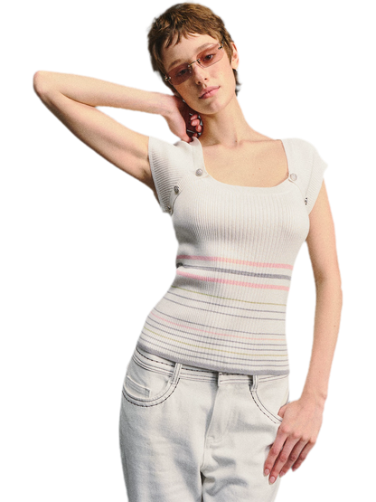 Raglan Stripe Slim Top