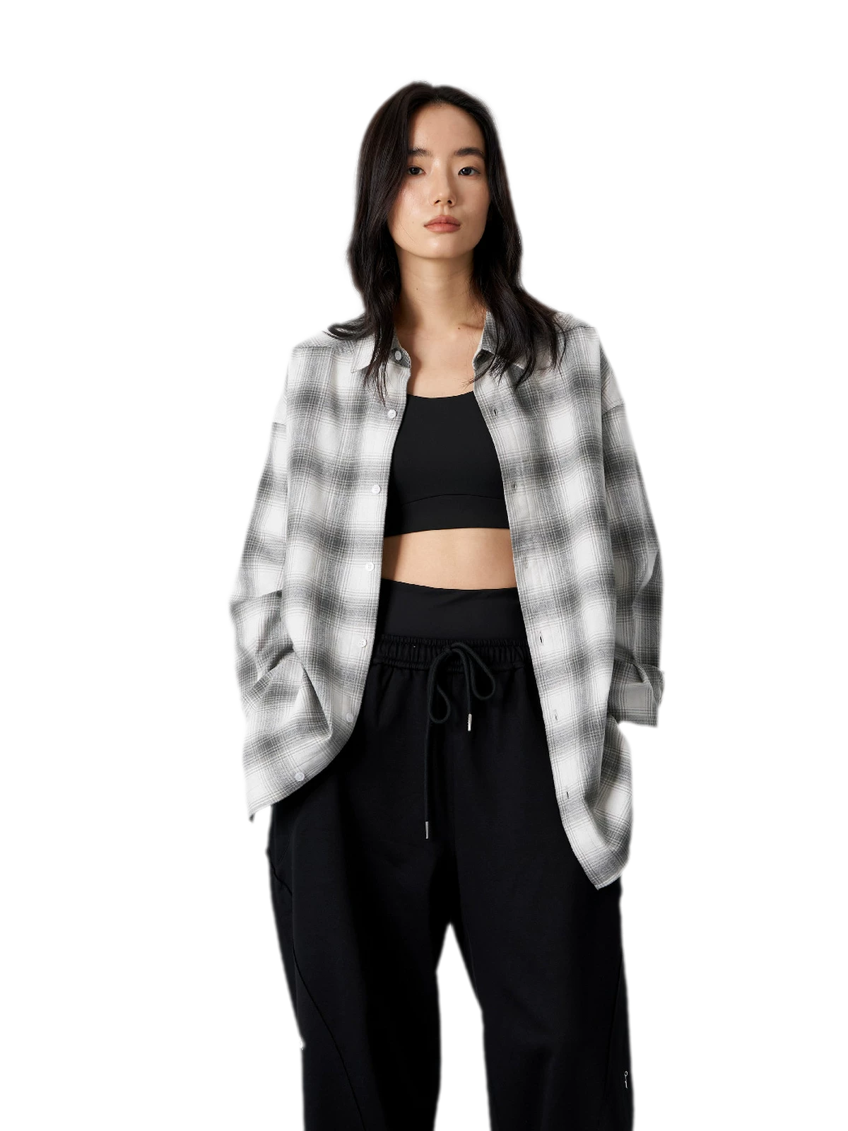 Textured Yarn-Dyed Plaid Overshirt