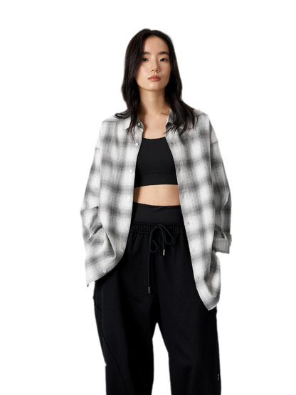 Textured Yarn-Dyed Plaid Overshirt