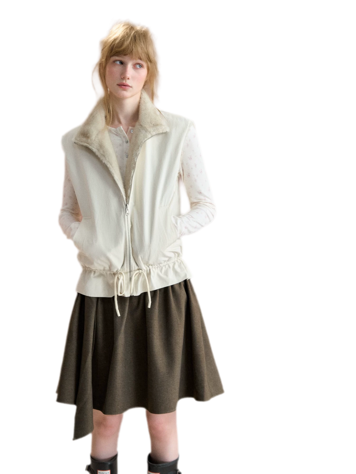 Reversible Plush Stand-Collar Vest