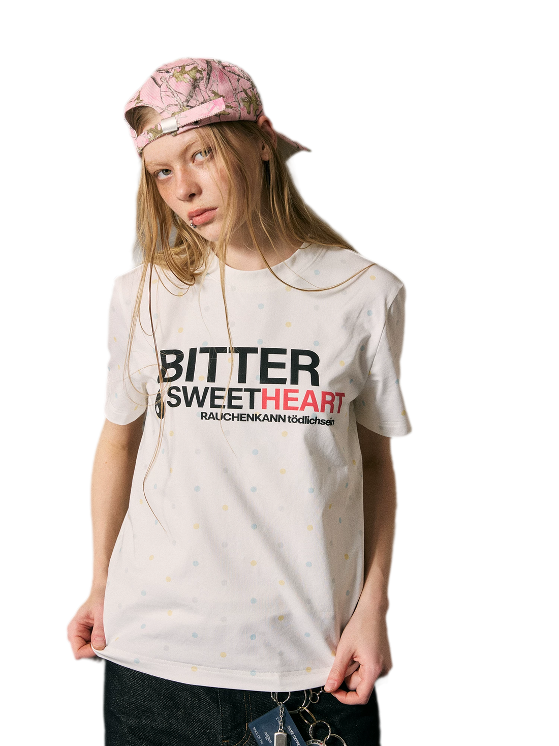 Colorful Polka-Dot Fitted T-Shirt
