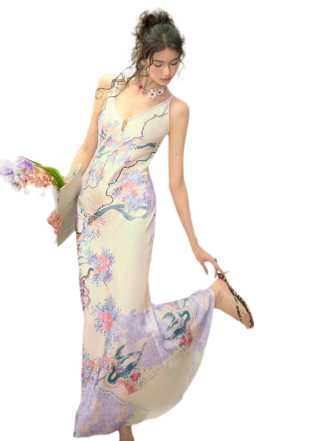 Satin Fishtail Slip Dress