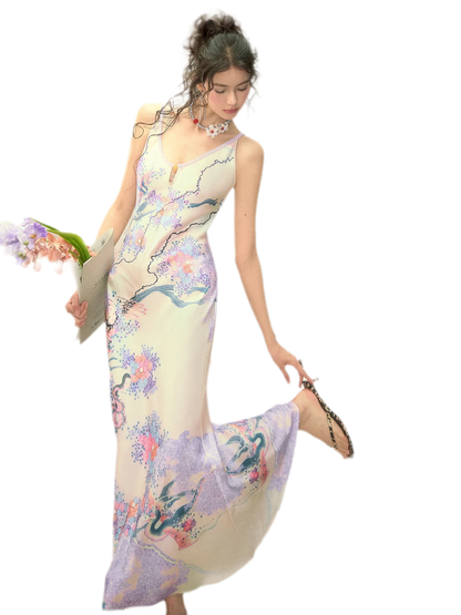 Satin Fishtail Slip Dress