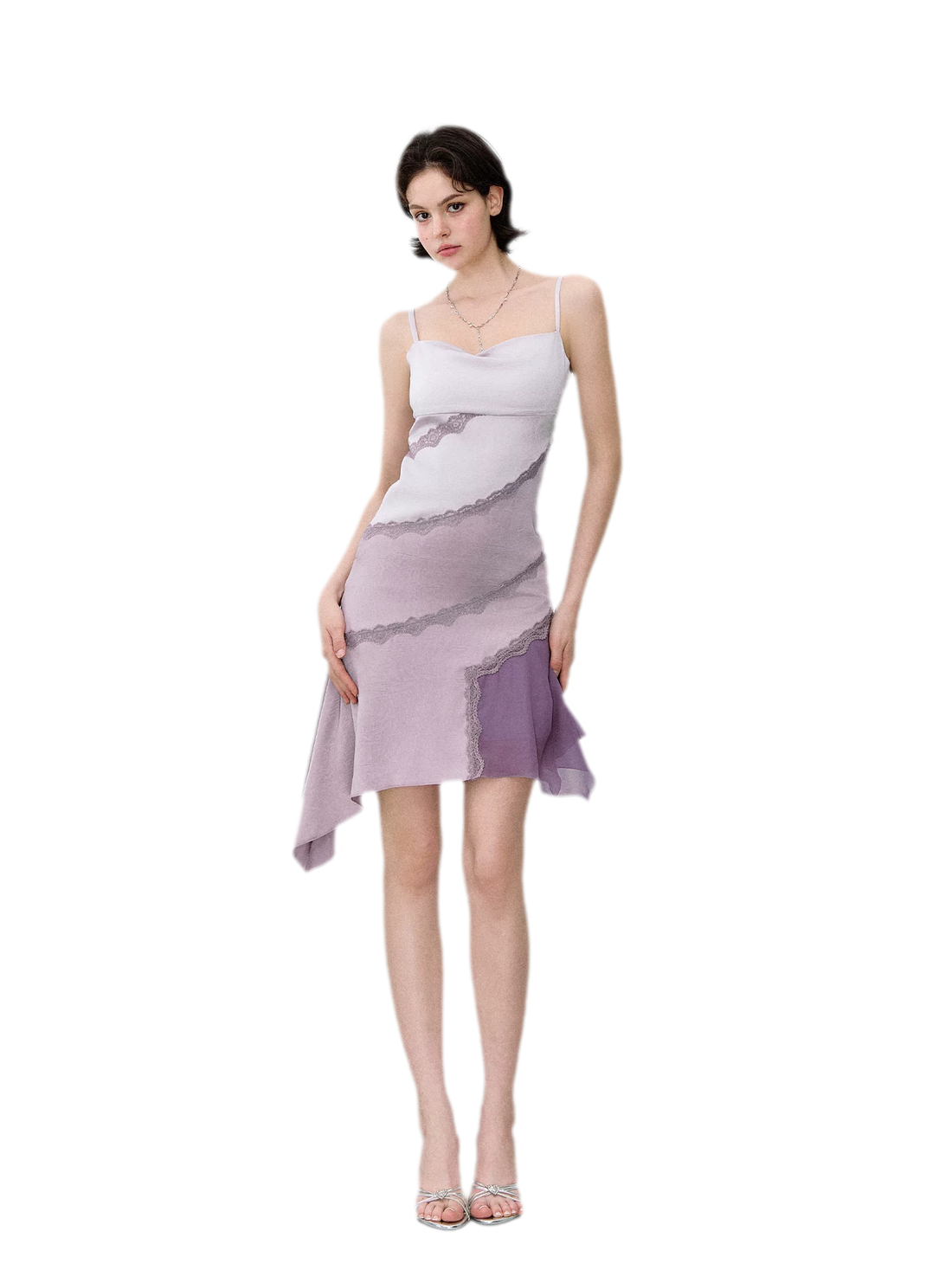 Asymmetric Satin Cami Dress