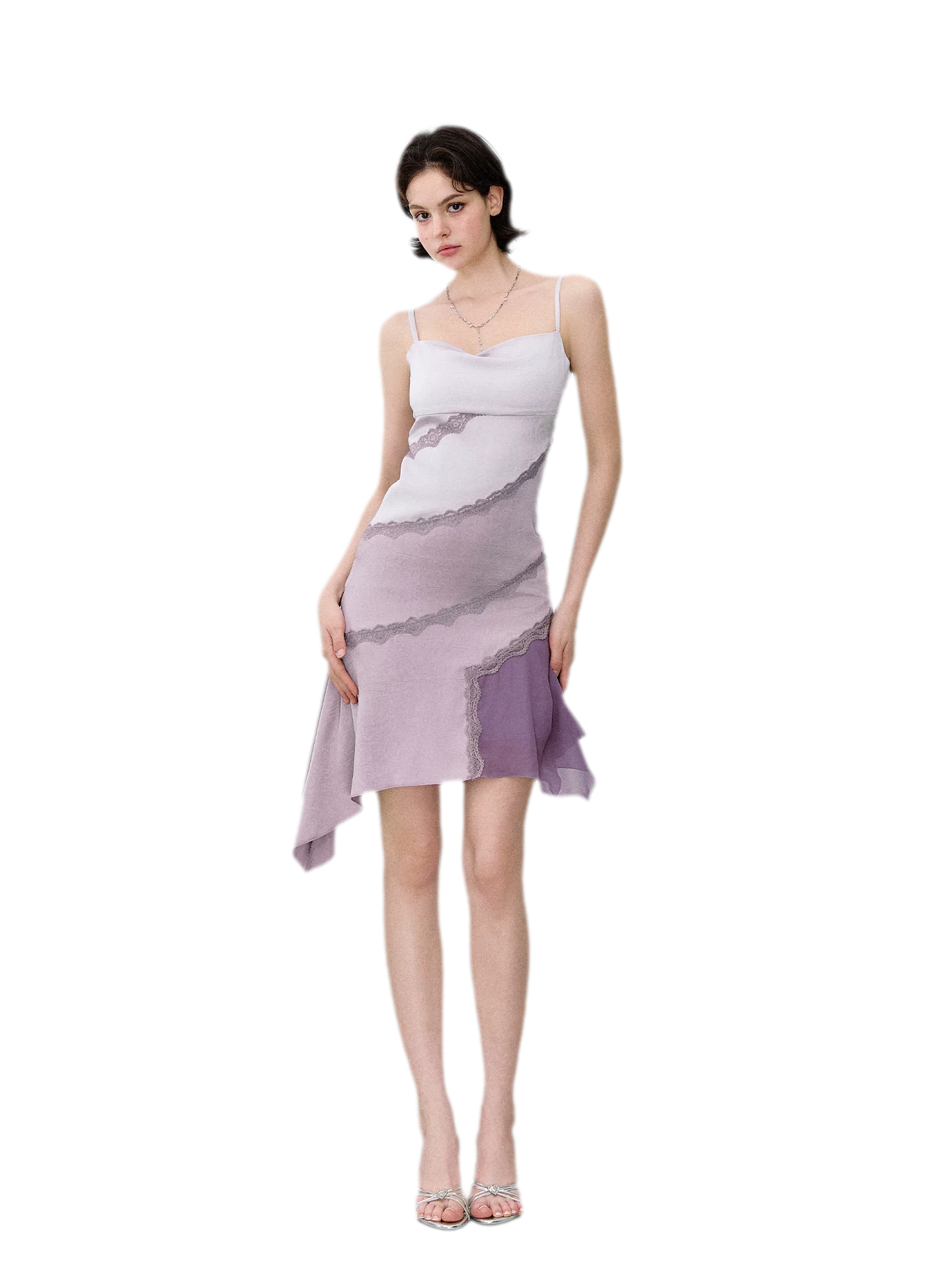 Asymmetric Satin Cami Dress