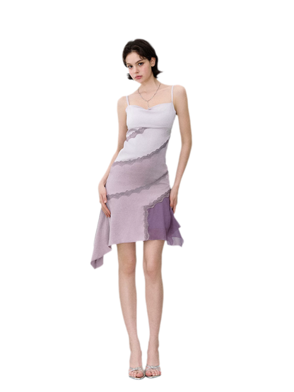 Asymmetric Satin Cami Dress