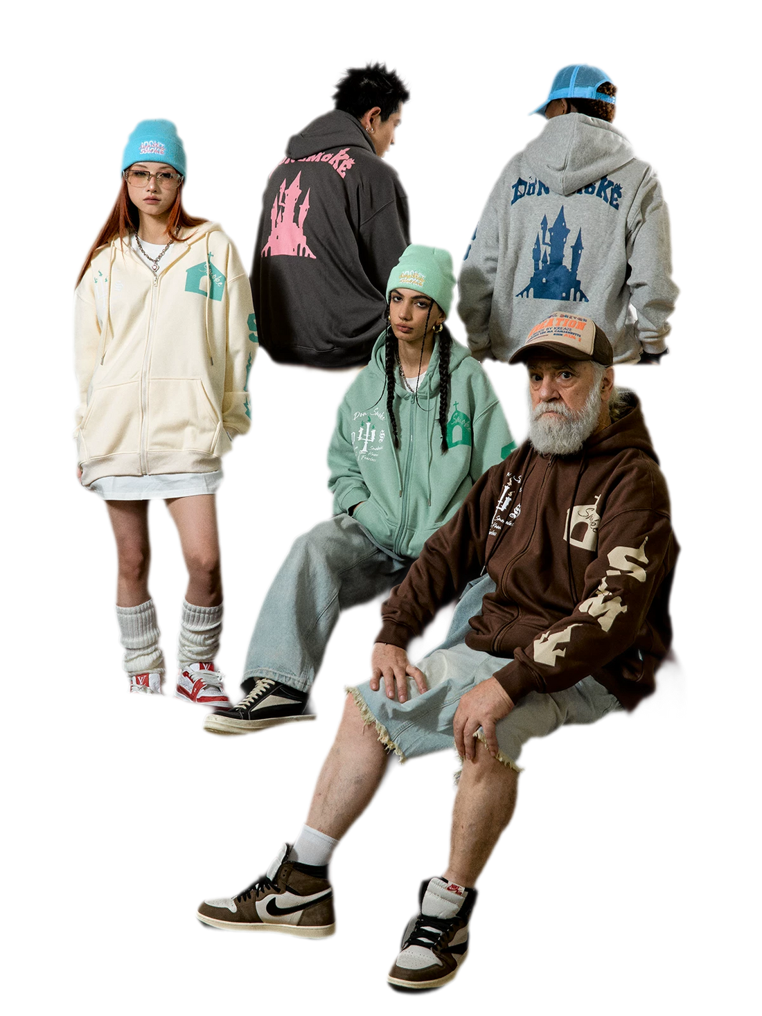 Graphic Fleece Hoodie Cardigan