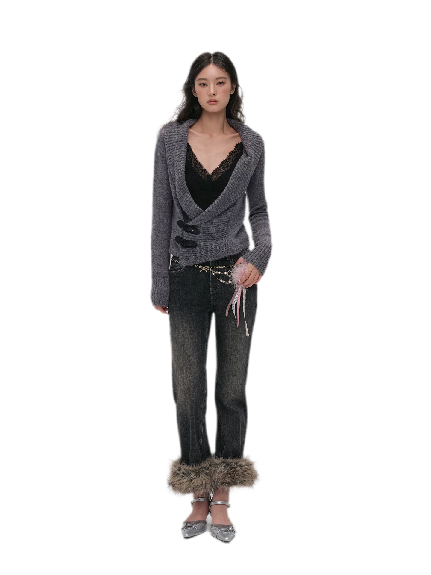 Wool Blend Shawl Cardigan