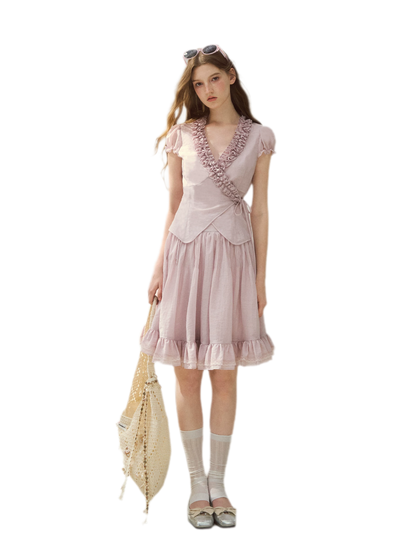 Ruffled Blouse Skirt Set