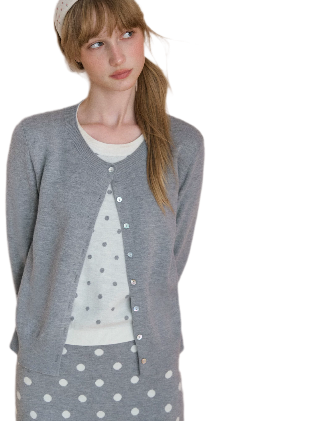 Vintage Polka Dot Knit Set