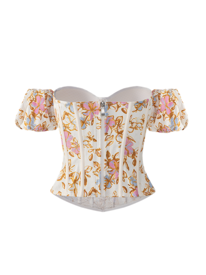 Oil Painting Floral Corset