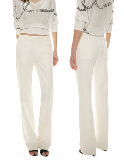 Classic Off-White Slim Straight Trousers
