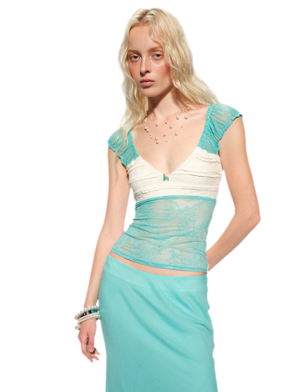 Vintage Lace V-Neck Set