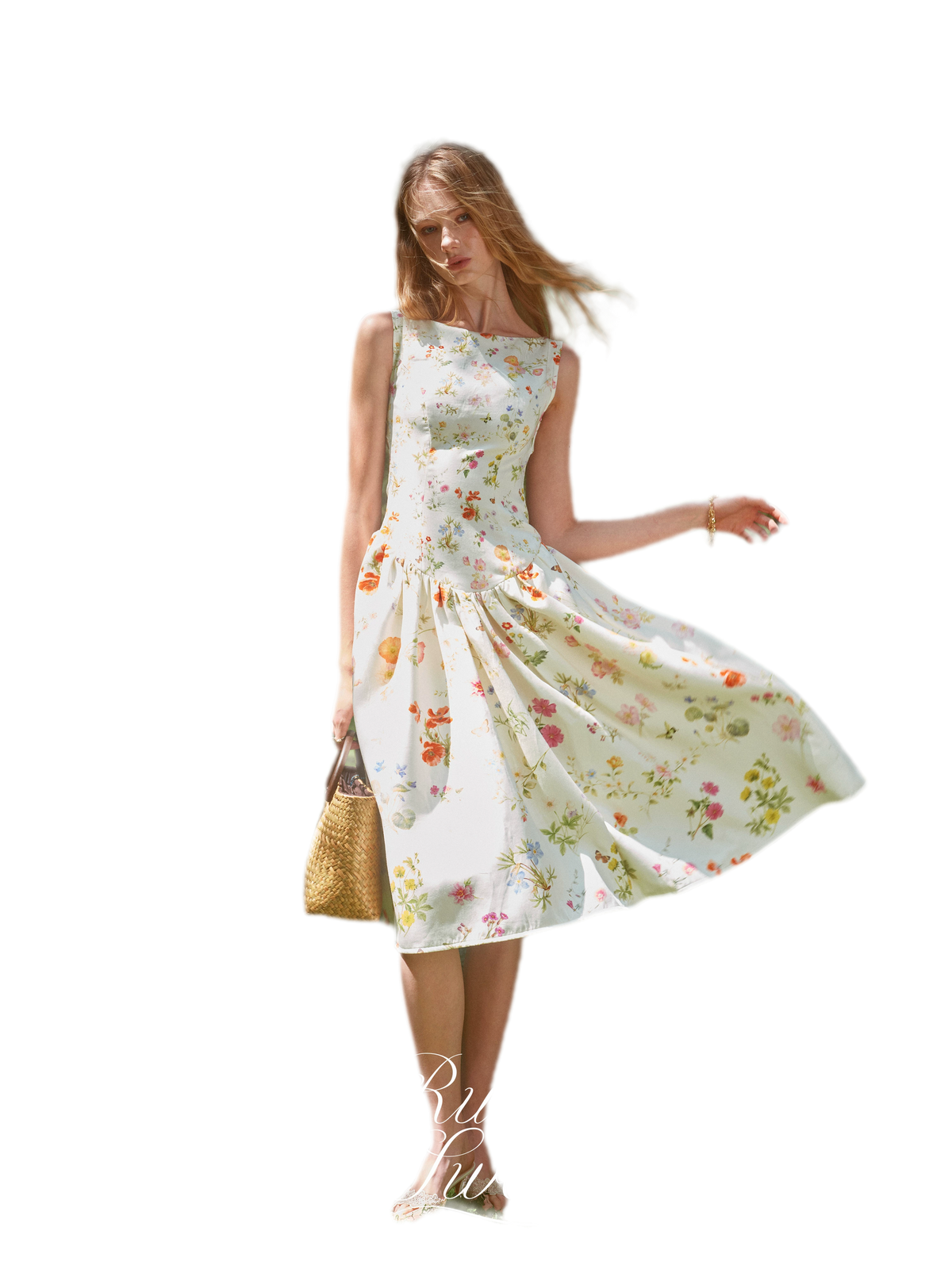 Robe de vacances fleurie peinte à la main