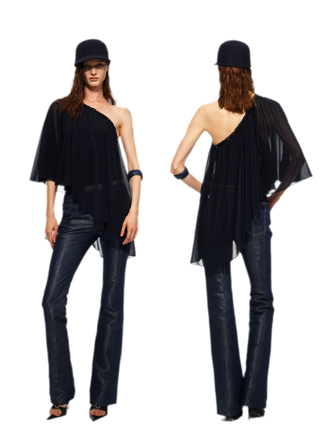 Handwoven Chain Cape Blouse