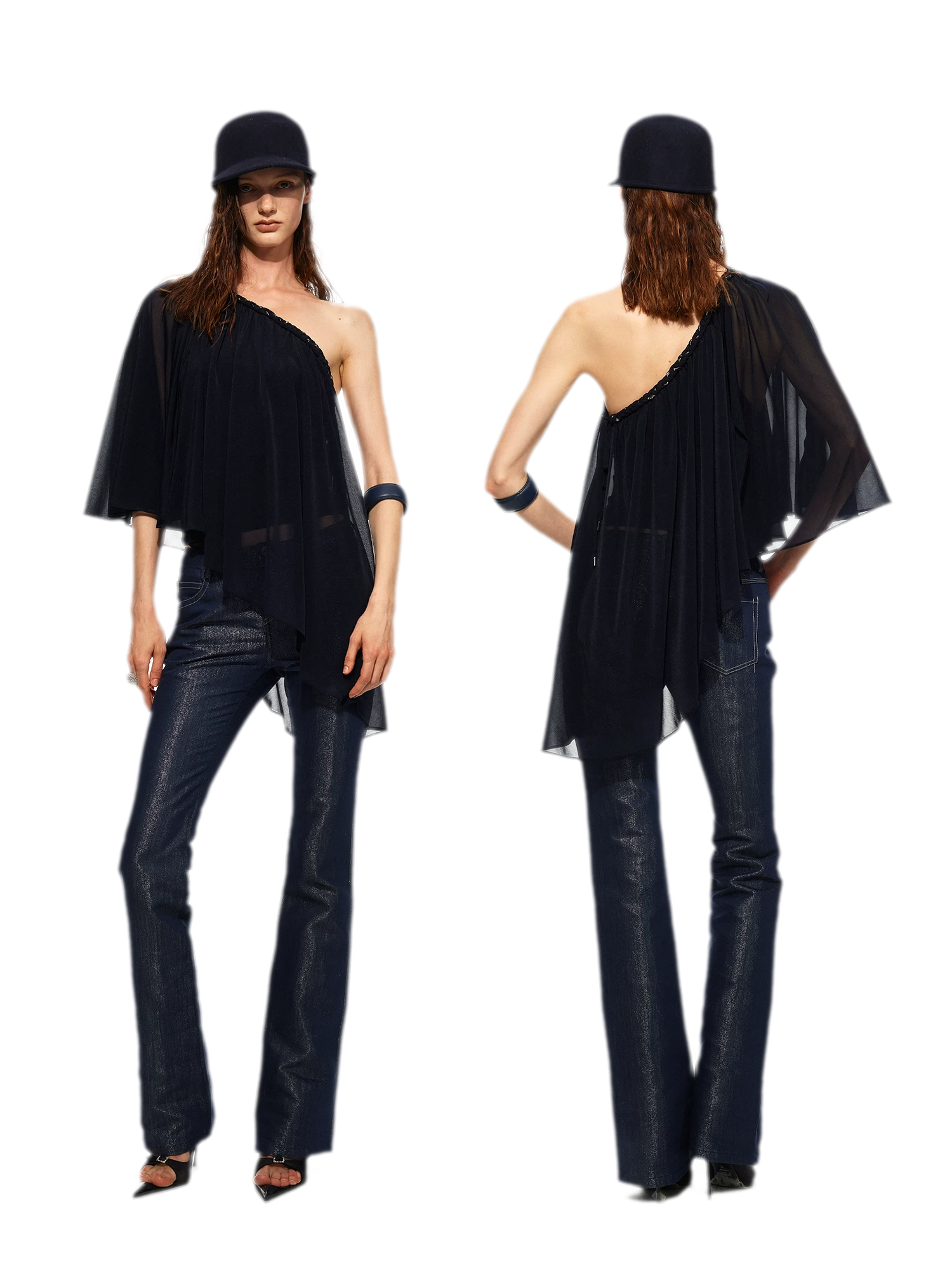 Handwoven Chain Cape Blouse