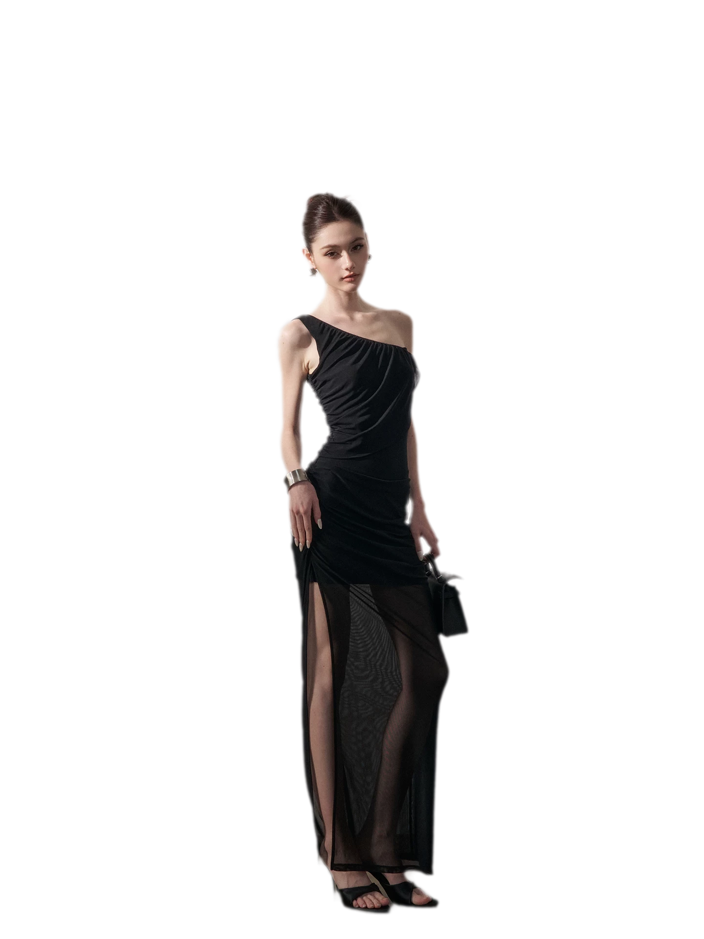 One-Shoulder Ruched Dress