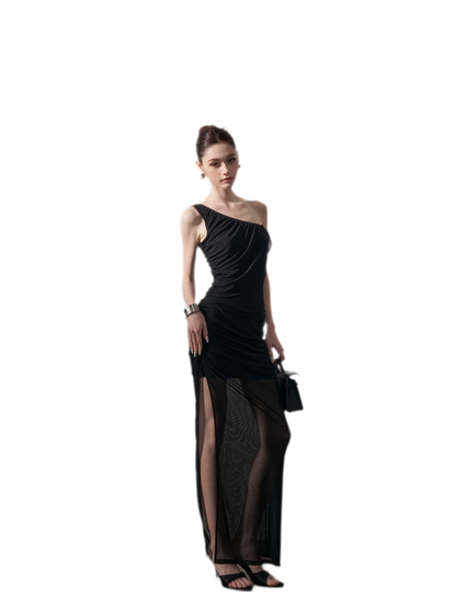 One-Shoulder Ruched Dress
