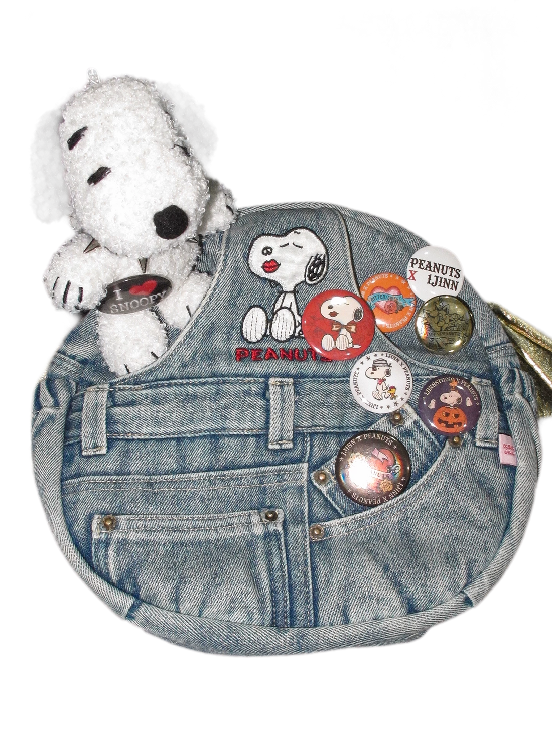 Washed Denim Embroidered Backpack
