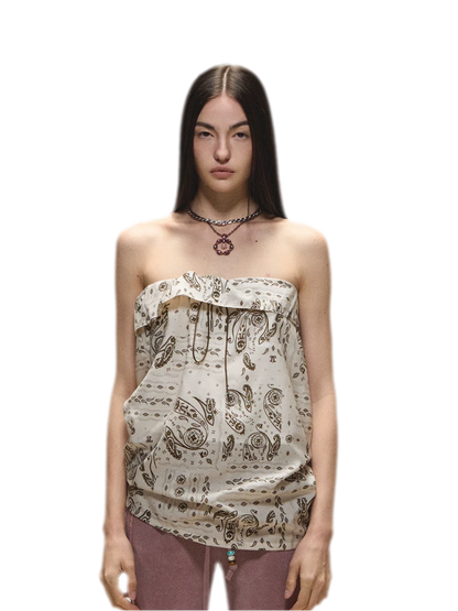 Vintage Holiday Style Relaxed Paisley Silk Top