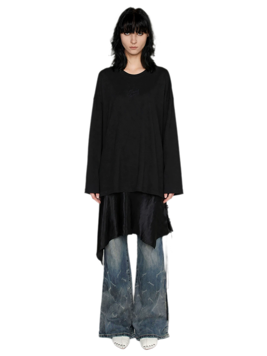 Acetate Layered Hem Dress
