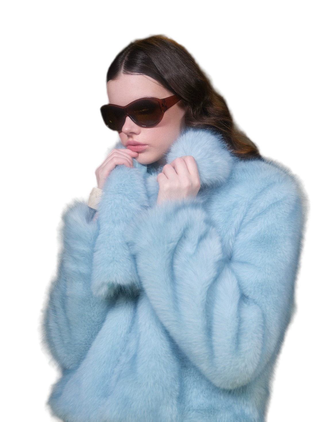 Gradient Faux Fur Winter Jacket