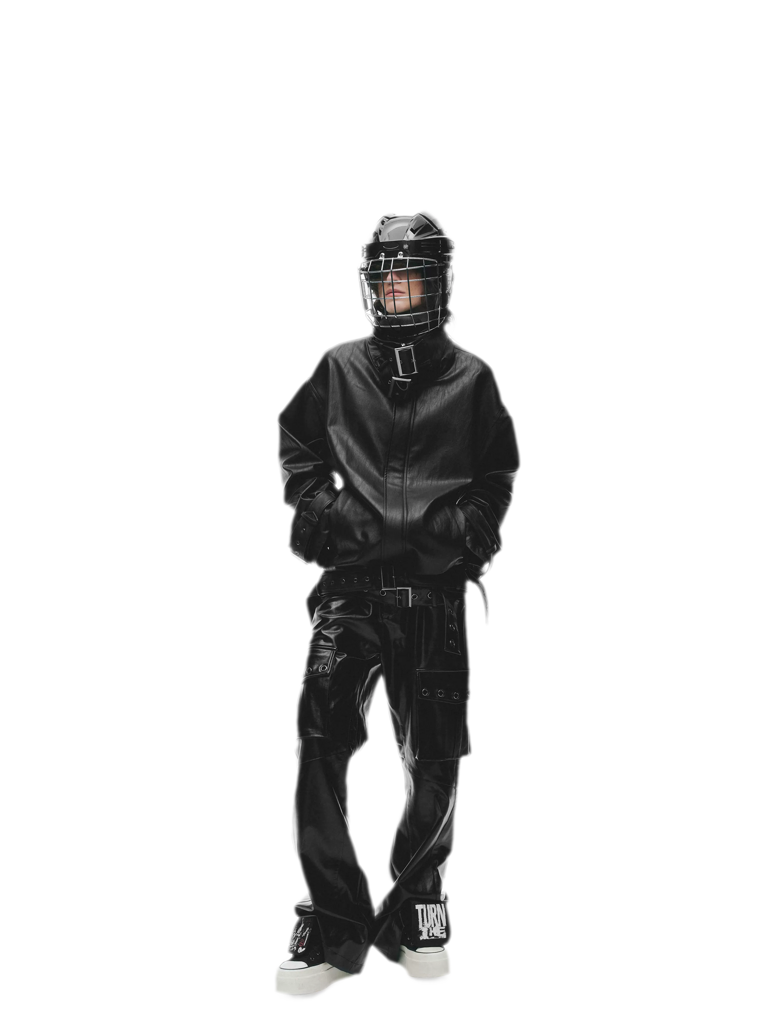 Synthetic Leather Stand-Collar Jacket