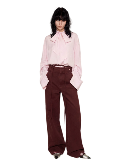 Textured Tie-Front Tencel Shirt