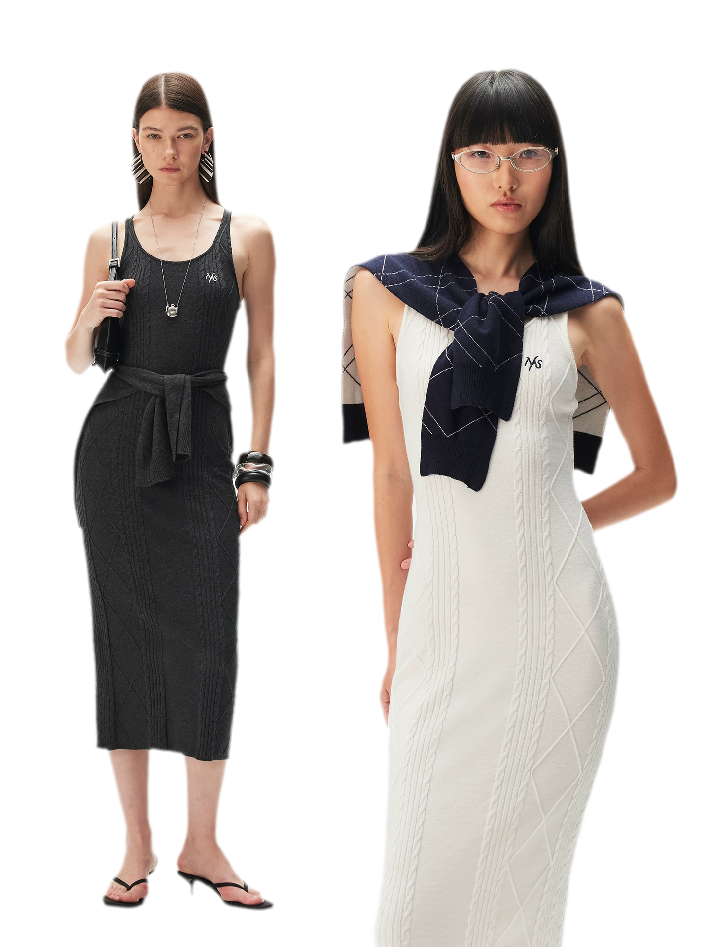Wool Cable Knit Dress