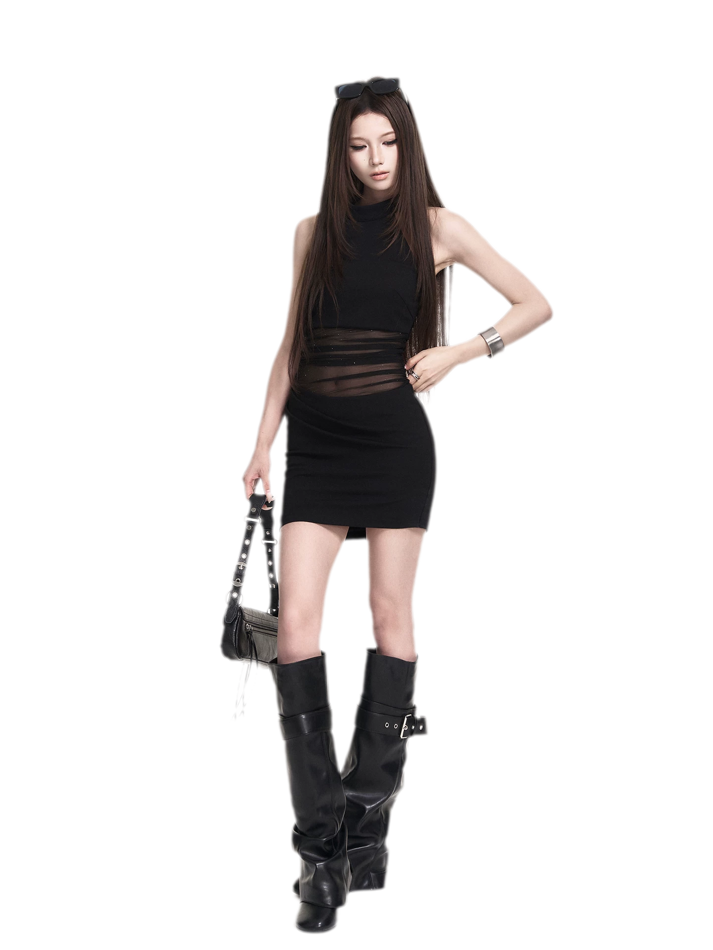 Halter Mesh Bodycon Dress