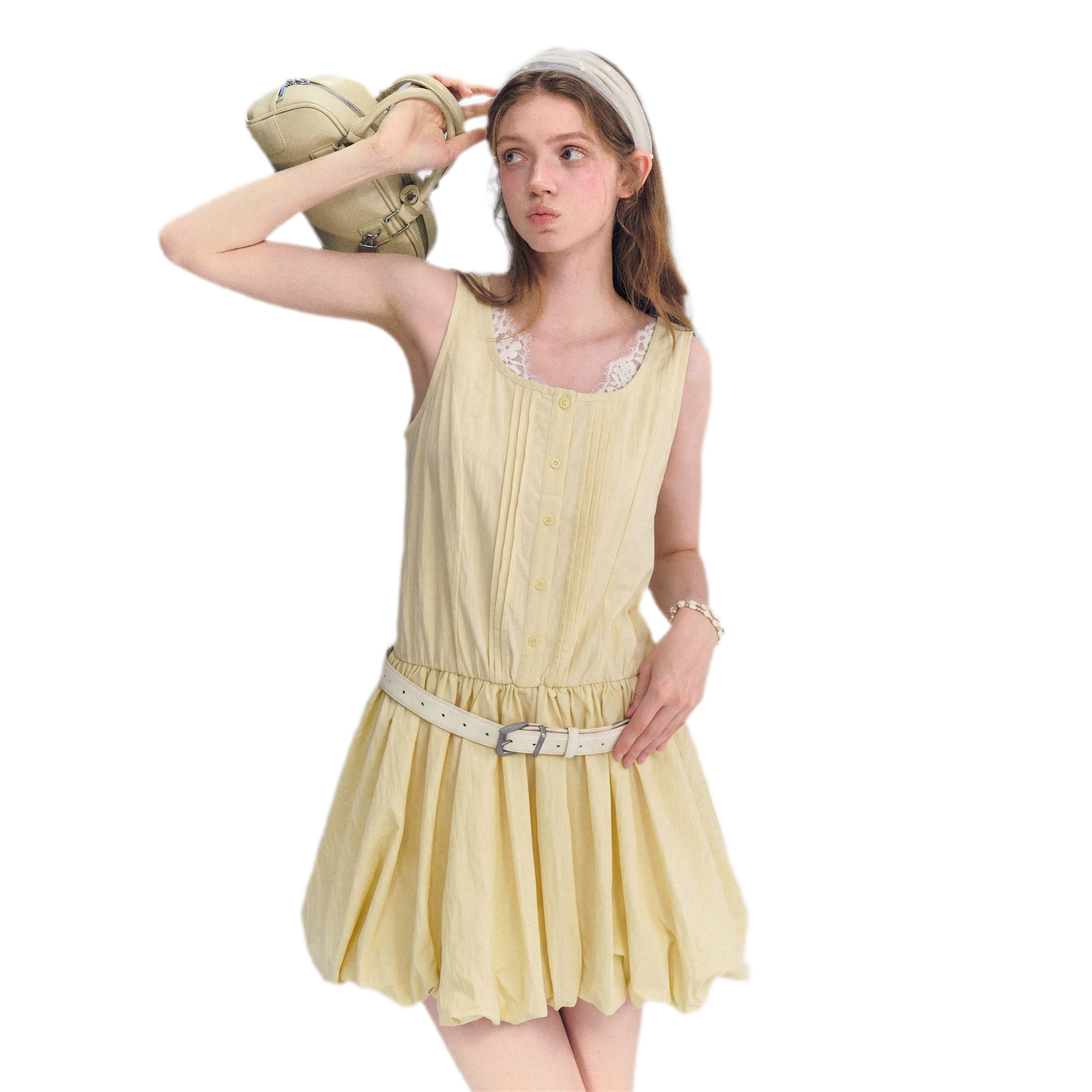 Lace Square Neck Dress