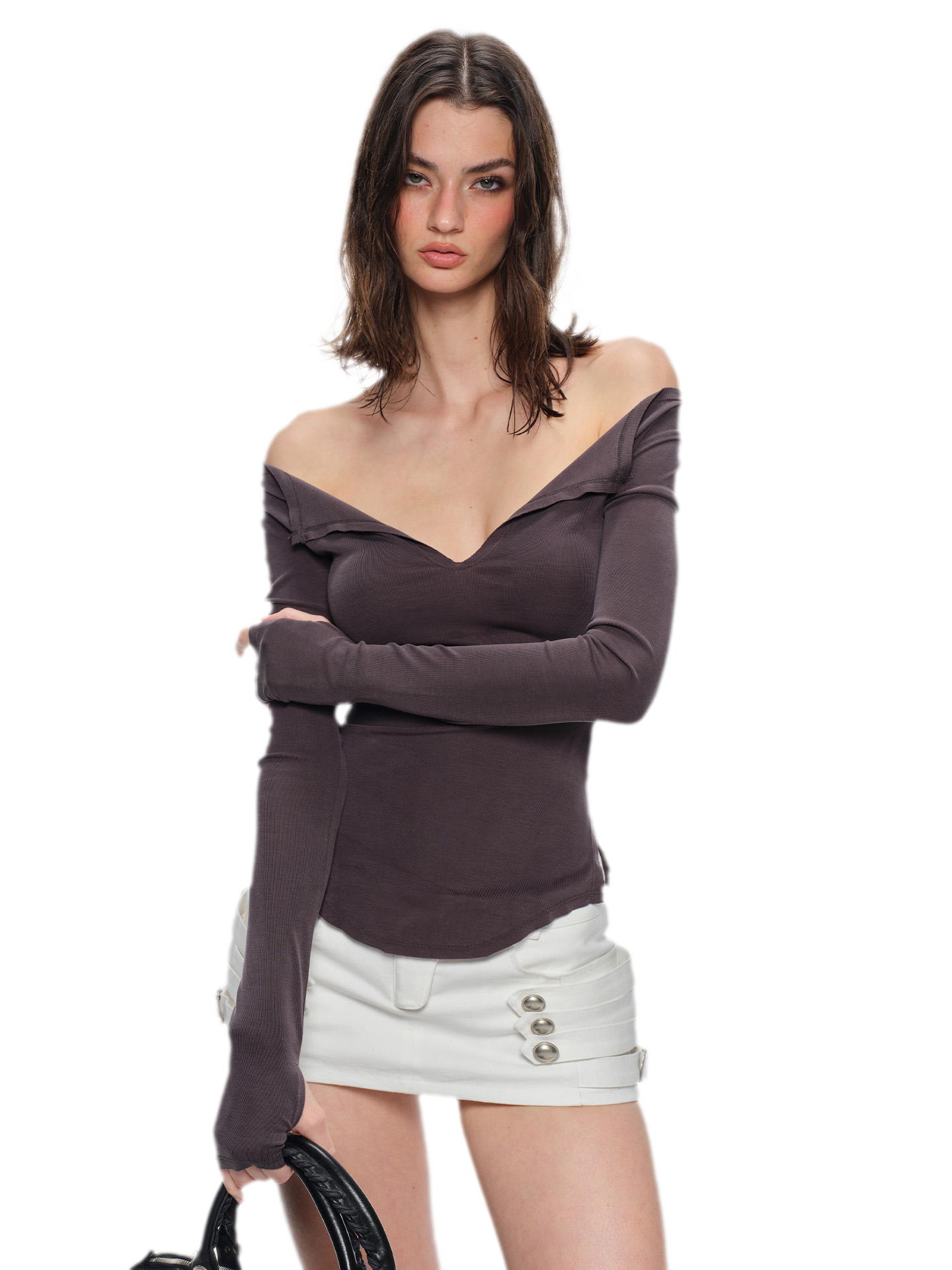 Modal Slim-Fit V-Neck Top