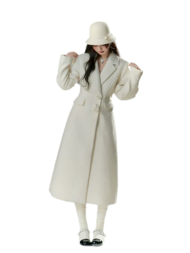 Long-Pile Wool Cape Coat