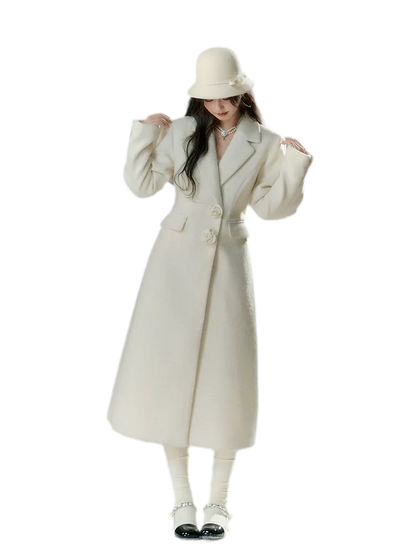 Long-Pile Wool Cape Coat
