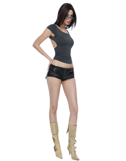 Washed Faux Leather Shorts