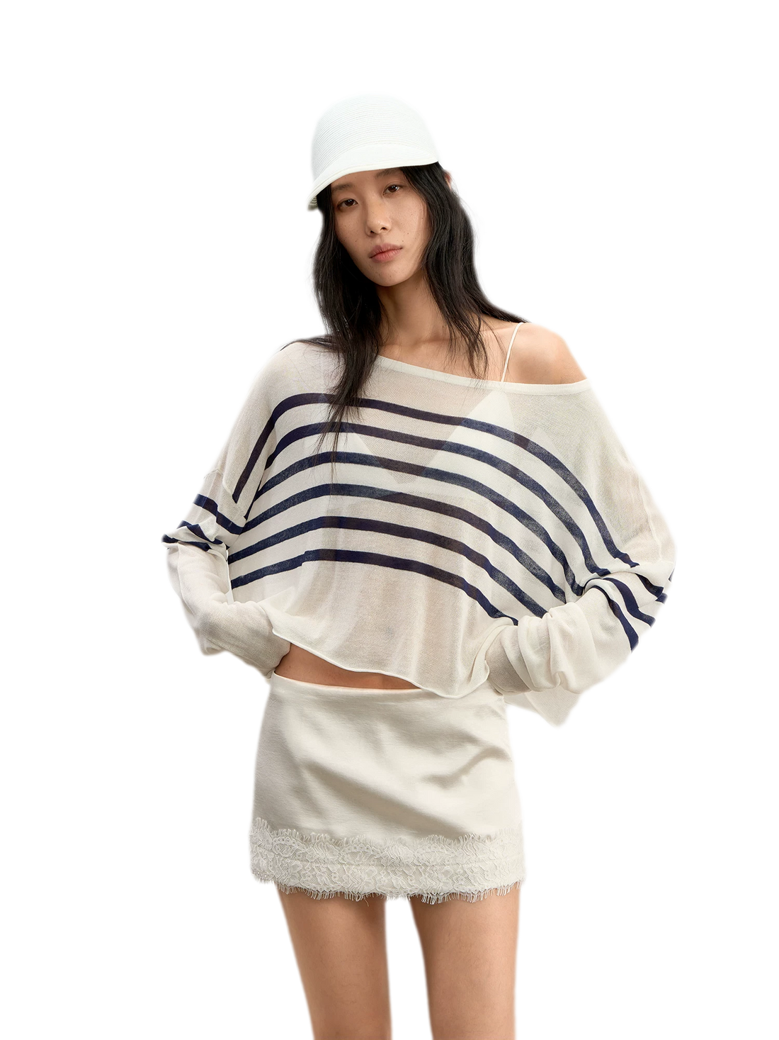 Satin Lace Trim Mini Skort