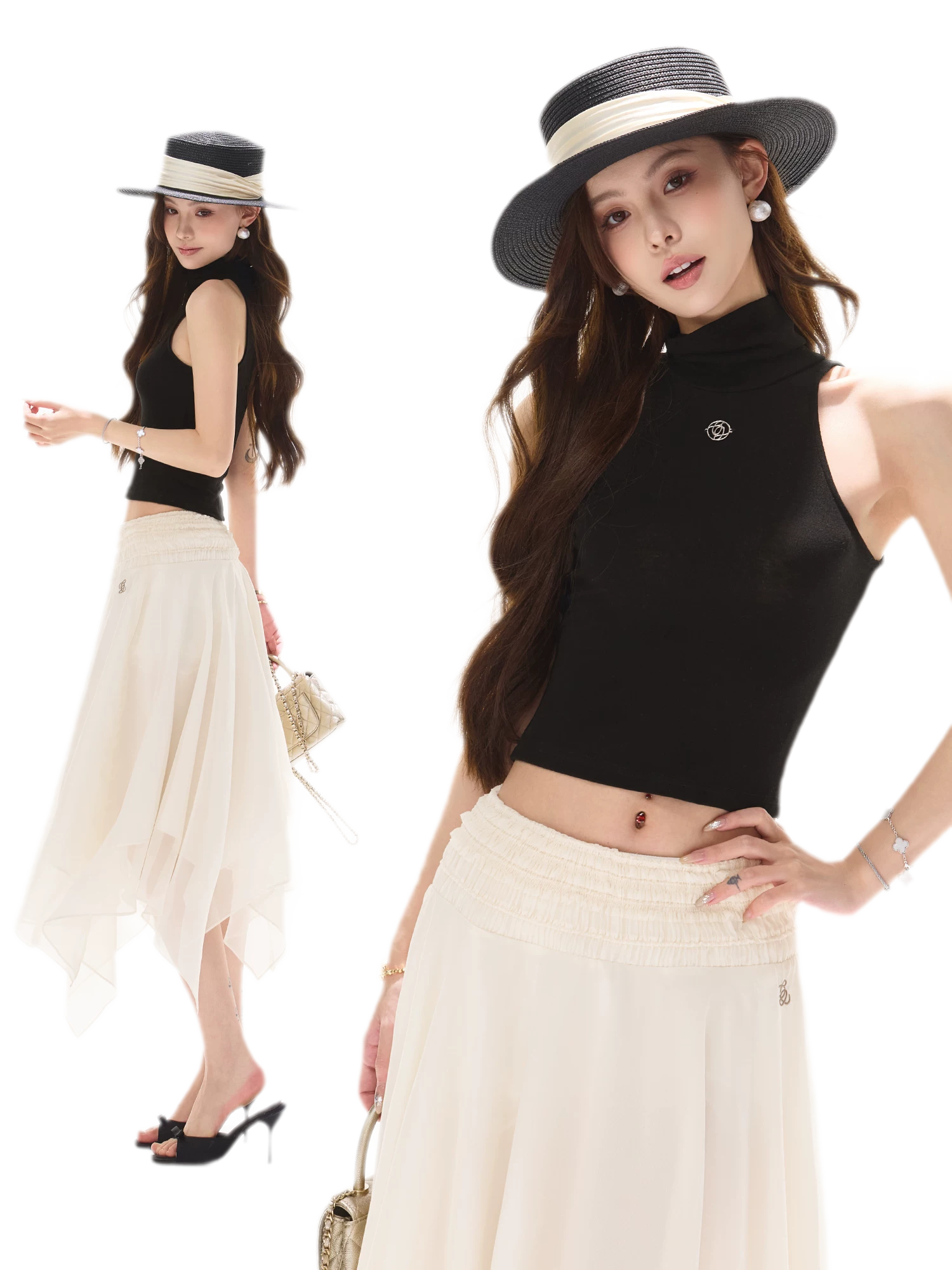 Cutout High Neck Tank