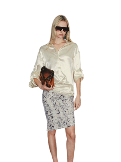 Vintage kokerrok met slangenprint