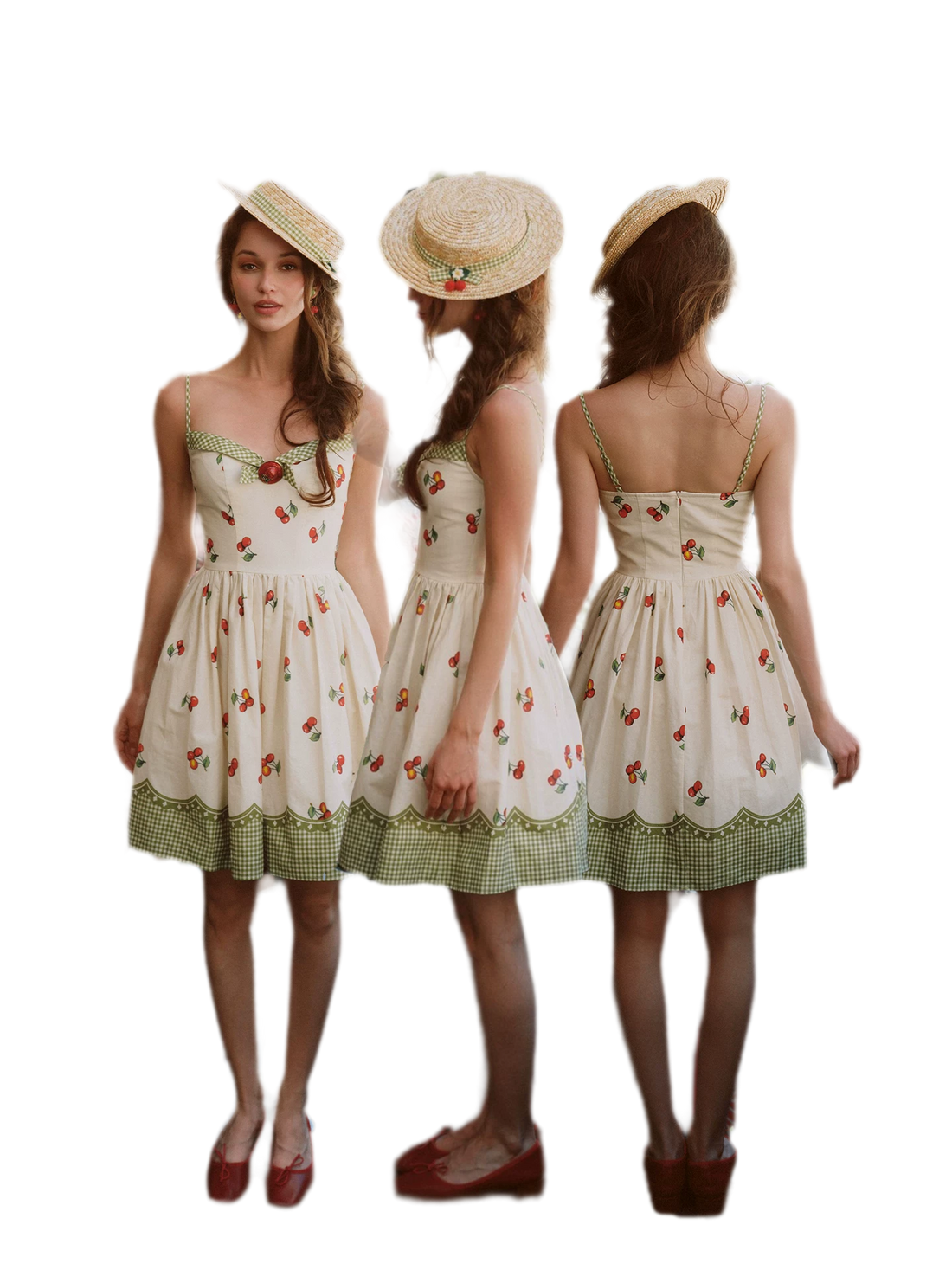 Cherry Print Fitted Dress