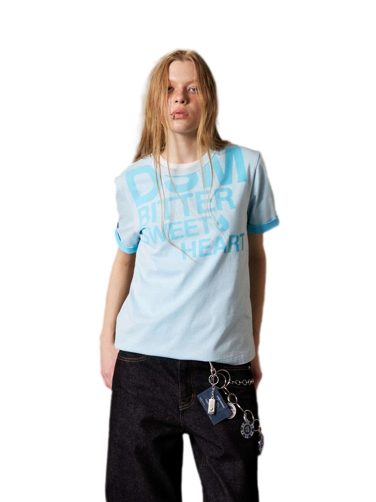 Contrast Print Fitted T-Shirt