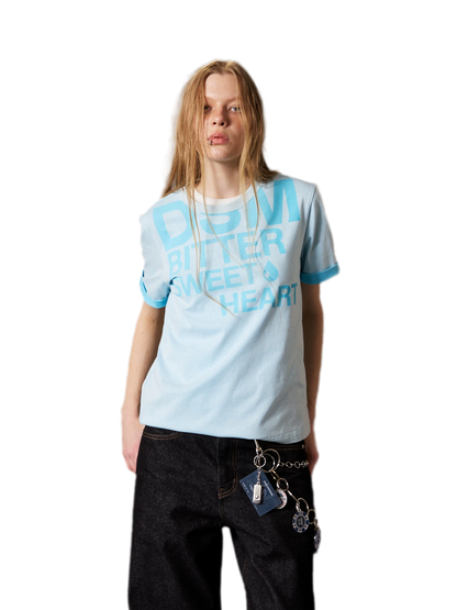 Contrast Print Fitted T-Shirt
