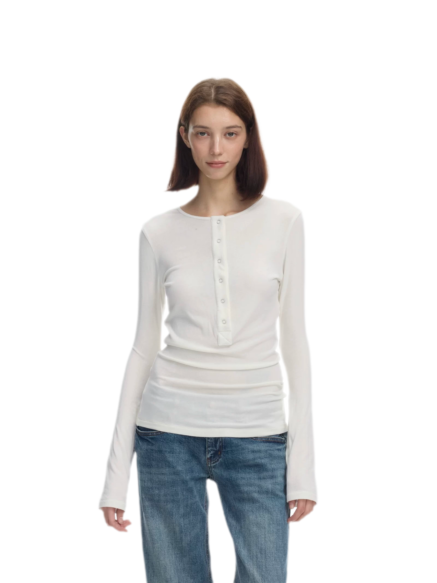 Lyocell Wool Six-Button Henley