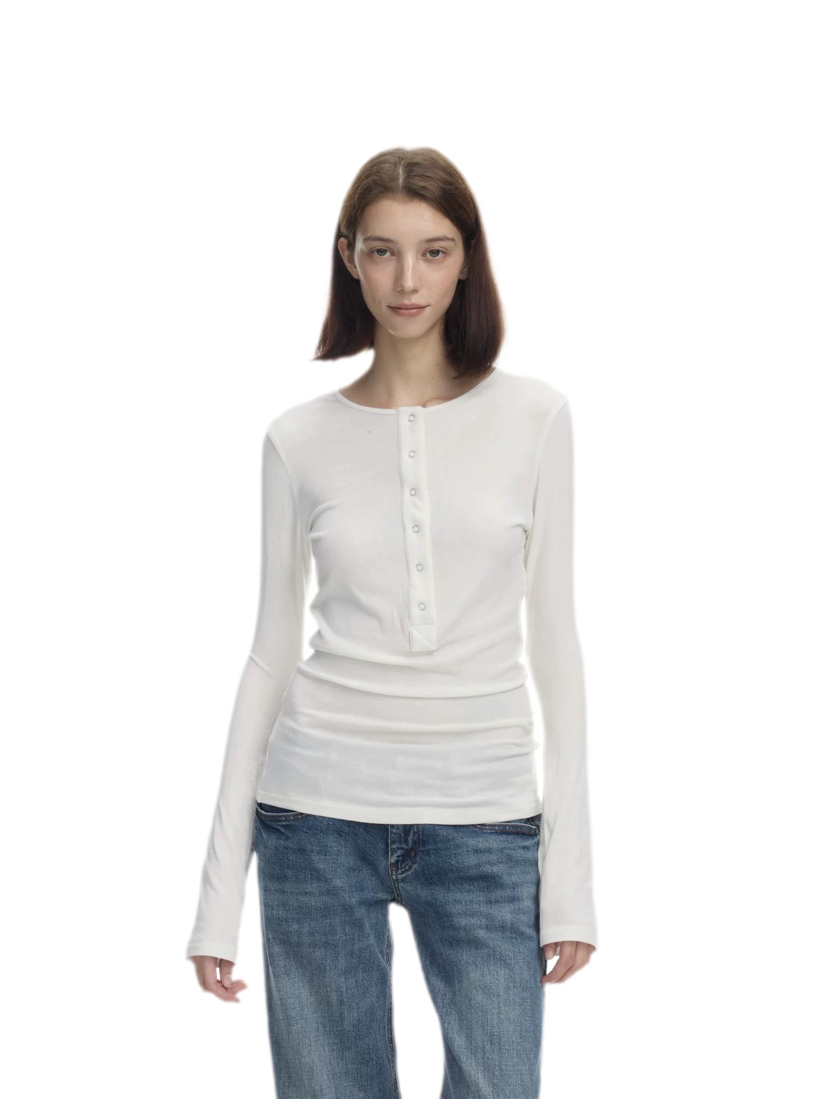 Lyocell Wool Six-Button Henley