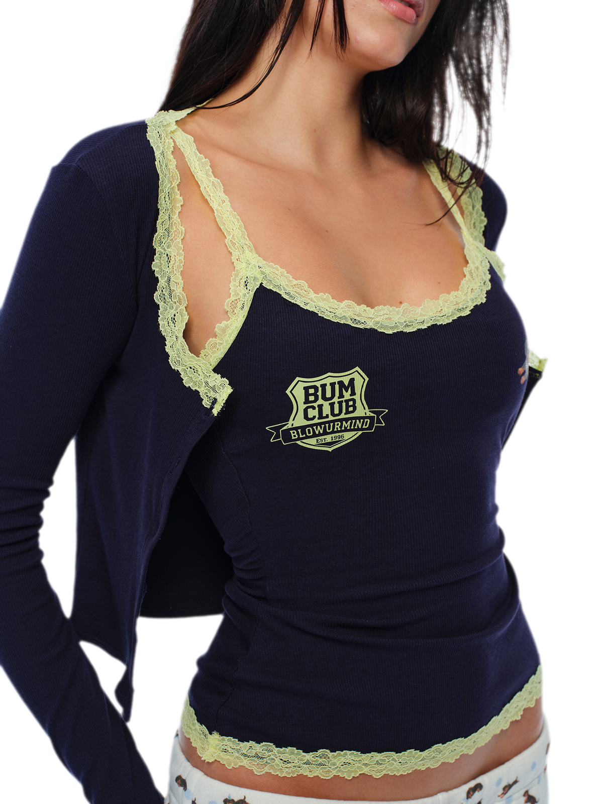 Áo camisole họa tiết viền ren